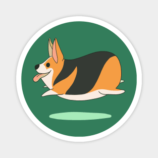 Jumping Corgi Magnet